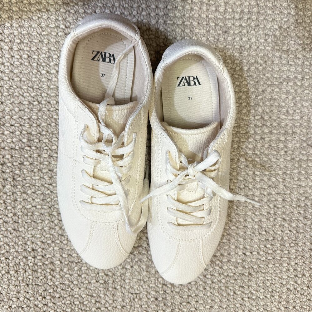 ZARA DERBY STYLE SNEAKERS WHITE - 37 - Picture 2 of 5